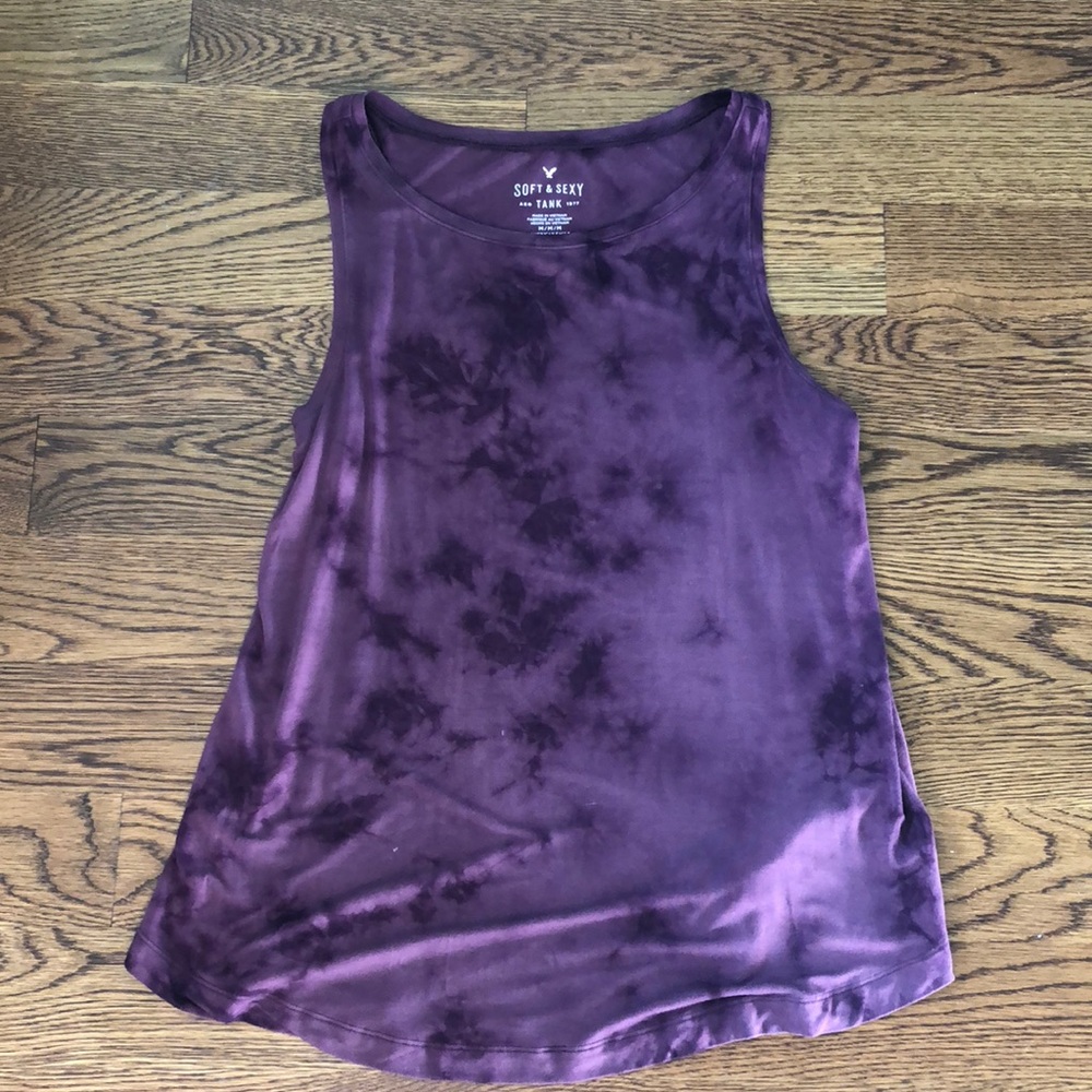 Red wine tie died tank top